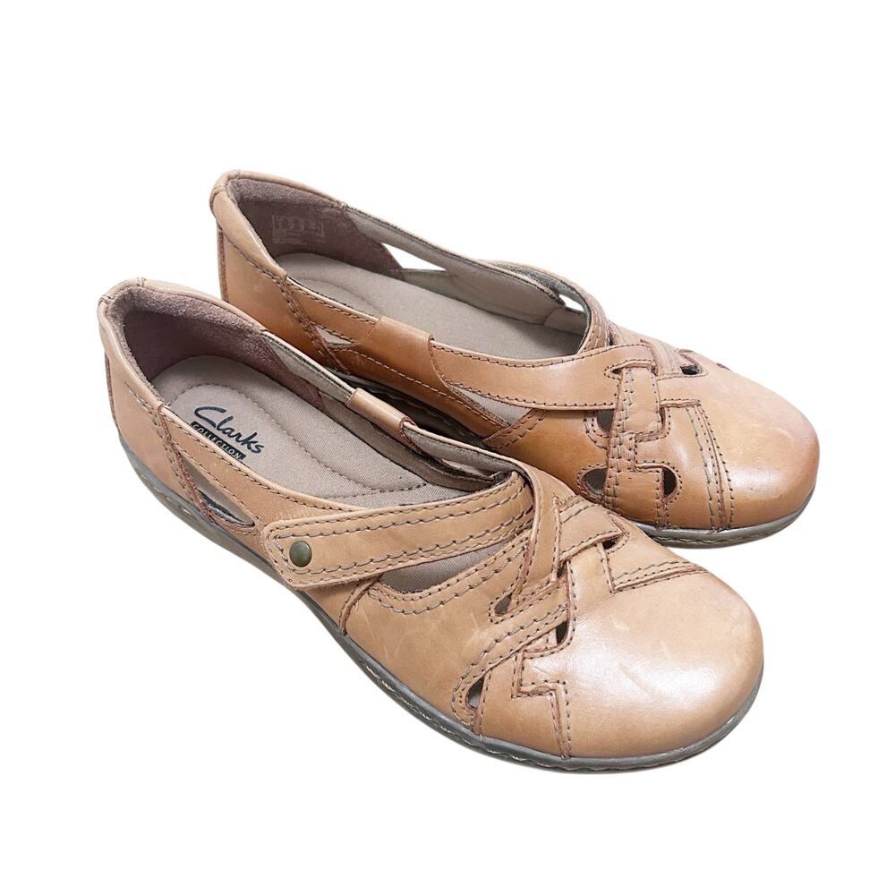 Clarks Brown Leather Evianna Peal Shoes Sz 7.5